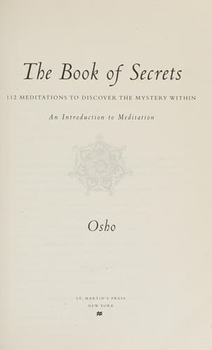 The Book of Secrets: 112 Meditations to Discover the Mystery Within cover