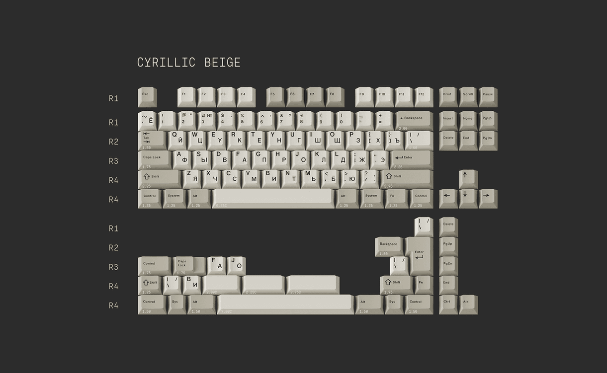 GMK Cyrillic WoB Beige /