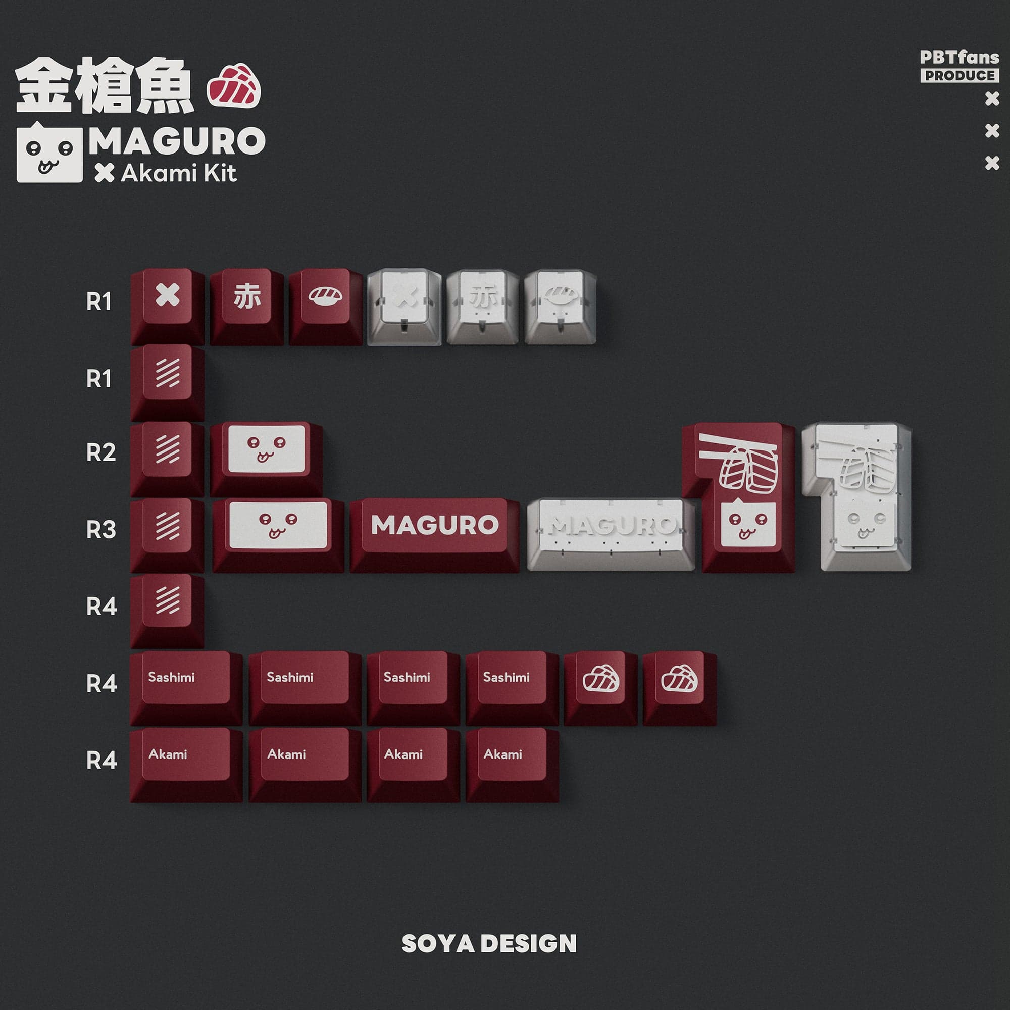 PBTfans Maguro keycap set image