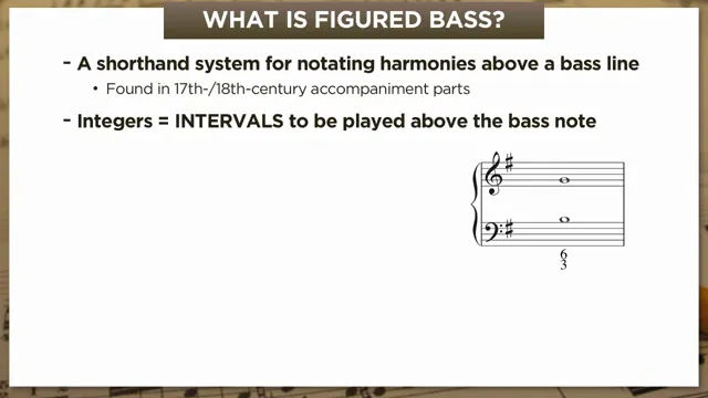 Figured bass intervals above bass note