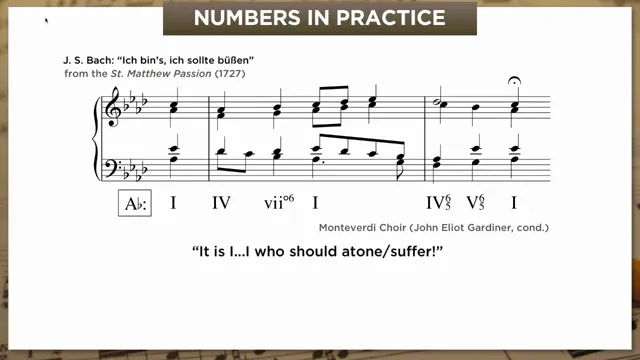 Bach V⁶₅ chord in Ab major with Roman numeral analysis