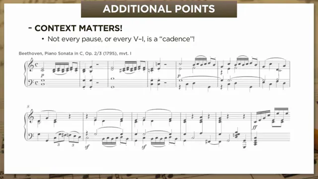Beethoven Piano Sonata Op. 2/3 — no cadence in bars 1–4
