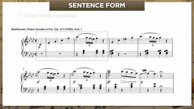 Sentence form: basic idea, repetition, continuation