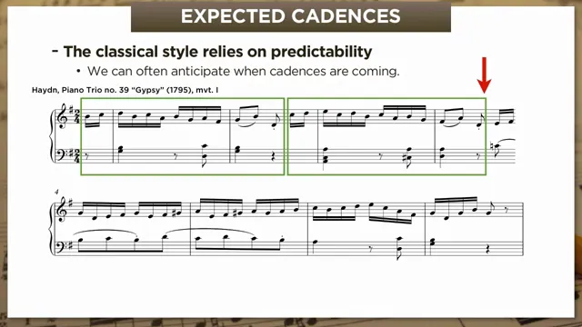 Cadence expectation in Haydn Piano Trio
