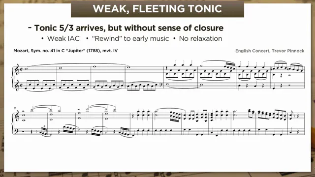 Run-on IAC in Mozart Jupiter Symphony