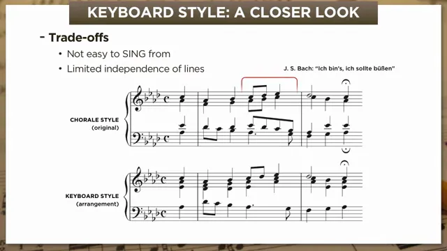 Chorale vs. keyboard arrangement comparison