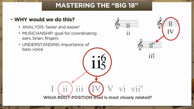 ii6/5 compared to ii and iv in musical context