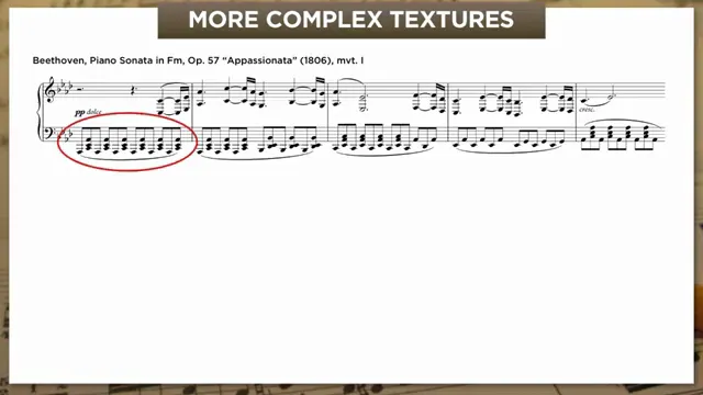 Beethoven busy texture — analyst filters to bass line