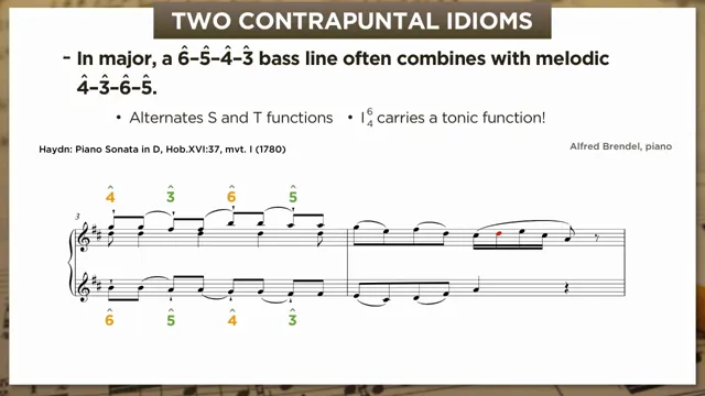 Idiom 2 bass/melody interlock in Haydn D major Sonata