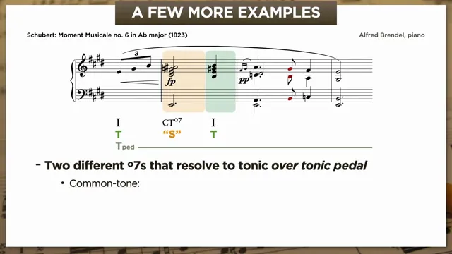 Voice leading comparison over tonic pedal