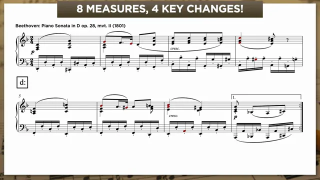 Beethoven op. 28 score with analysis
